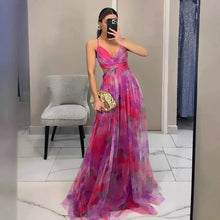 Imogen | Elegantes Maxikleid in Lila/Rosa