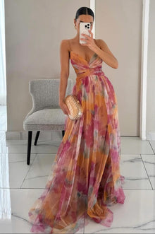 Imogen | Elegantes Maxikleid in Orange