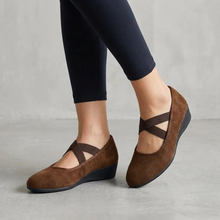 Isabell | Damen Stilvolle Elegante Sandalen Keil Riemen in Braun