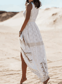 Isabelle™ - Damen Sommerkleid Boho Maxi | Strand Casual in Weiß