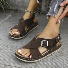 Isla | Damen Plateau Sandalen Freizeit in Kaffeefarben