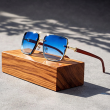 Isolde | Damen Stilvolle Sonnenbrille Aviator Modern Gold in Blau
