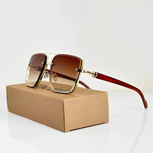 Isolde | Damen Stilvolle Sonnenbrille Aviator Modern Gold in Braun