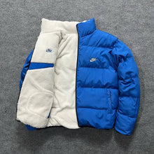 Unisex Wende-Winterjacke in Blau/Weiß