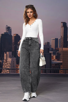 Barrel-Leg-Jeans in Schwarz