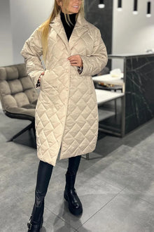 Kendall | Eleganter, figurschmeichelnder Wintermantel – Warm ohne aufzutragen, mit Leopard-Futter in Beige