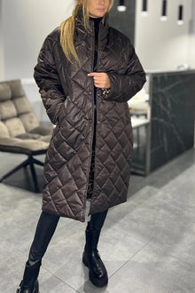Kendall | Eleganter, figurschmeichelnder Wintermantel – Warm ohne aufzutragen, mit Leopard-Futter in Braun
