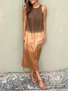 Angela™ | Elegantes Kleid mit Naturmuster in Braun