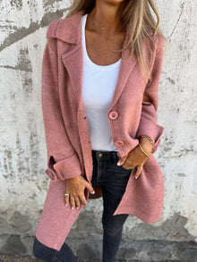 Betsy | Legere Lange Strickjacke in Rosa