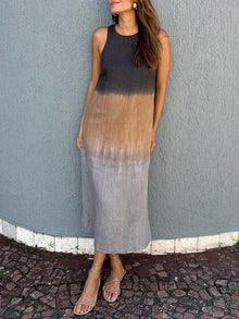 LINA | Stilvolles Kleid mit fließendem Print in Grau