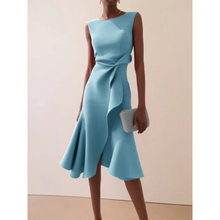 Julie | Damen Asymmetrisches Midikleid in Hellblau