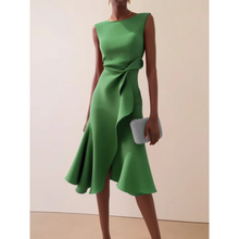 Julie | Damen Asymmetrisches Midikleid in Grün