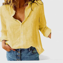 Kalea | Damen Bluse aus Leinen für den Sommer in Gelb