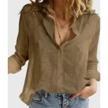 Kalea | Damen Bluse aus Leinen für den Sommer in Braun