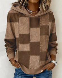Klara | Karierter Damen Hoodie im lässigen Stil in Braun