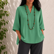 Karin | Damen Sommer Bluse Für Warme Tage in Grün
