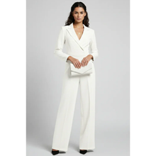 Katja | Damen Jumpsuit Abend mit Gürtel Schlicht – Elegant Overall Gürtel 2026 in Weiß