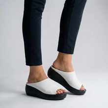Kayla | Damen Komfort Sandalen Plateau Offen in Weiß