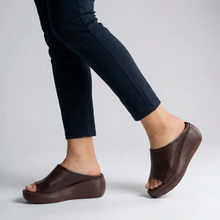 Kayla | Damen Komfort Sandalen Plateau Offen in Braun