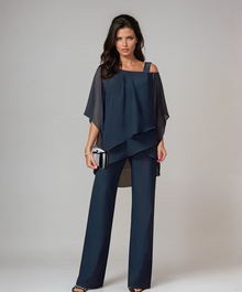 Macarena – Modernes Zweiteiliges Set Mit Lagen Schau in Marineblau