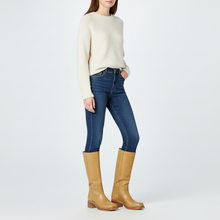 Luisa | Klassische Damen Hochschaft Lederstiefel zum Herbst in Gelb