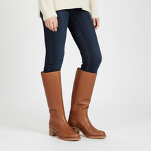 Luisa | Klassische Damen Hochschaft Lederstiefel zum Herbst in Hellbraun