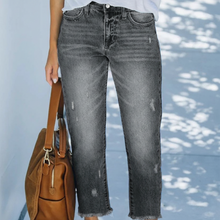 Leni | kurze gerade Jeans für Frauen Jeans in Grau