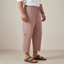 Schlupf-Sommerhose für Herren mit weitem Bein und Kordelzug in Altrosa