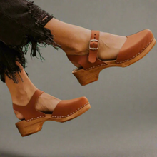 Linda | Stilvolle Damen Sandalen mit Plateau und Absatz in Braun