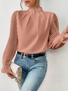 Nathalie - Elegante Bluse mit plissierten Ärmeln in Rosa