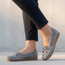 Lorelei | Damen Klassische Loafer Schuhe Perforiert in Grau