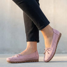 Lorelei | Damen Klassische Loafer Schuhe Perforiert in Rosa