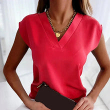Lorien™ - Elegante V-Ausschnitt-Bluse in Rot