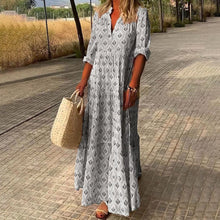 Louisa™ - Boho Maxi Sommerkleid in Grau