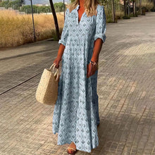 Louisa™ - Boho Maxi Sommerkleid in Blau
