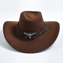 Ludwig | Herren Cowboy Hut mit breiter Krempe in Dunkelbraun
