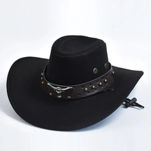 Ludwig | Herren Cowboy Hut mit breiter Krempe in Schwarz