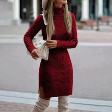 Luise | Strickkleid mit Rollkragen in Rot