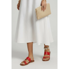 Thea | Damen Sommer Sandalen Mit Schnalle Für Alltag in Rot