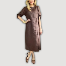 Ashly – Elegantes Midikleid in Kaffee
