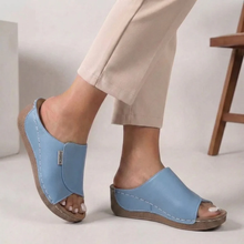 Madison | Damen Bequeme Pantoletten Sandalen in Hellblau