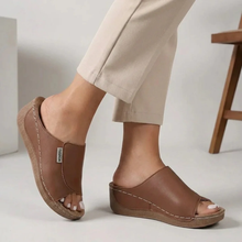 Madison | Damen Bequeme Pantoletten Sandalen in Braun