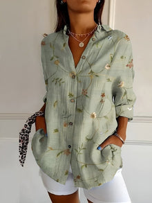 Maia™ - Florale Komfortbluse in Grün
