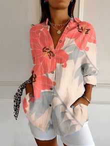 Maia™ - Florale Komfortbluse in Orange Blume