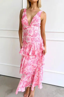 Damen Elegantes Sommer Maxikleid mit lockerem Schnitt in Rosa