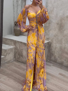 Margo - Elegantes Kleid mit V-Ausschnitt in Gelb