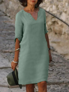 Maria | Elegantes Kleid mit V-Ausschnitt in Grün
