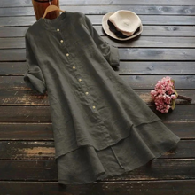 Marietta | Damen Asymmetrisches Sommer Midikleid in Grau