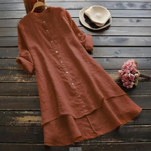 Marietta | Damen Asymmetrisches Sommer Midikleid in Braun