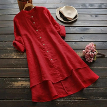 Marietta | Damen Asymmetrisches Sommer Midikleid in Rot